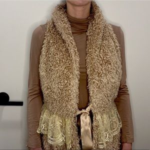 Tan Fuzzy Vest - image 1